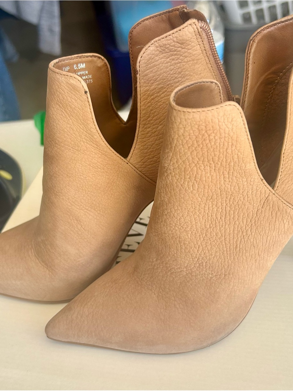 Steve Madden Nude Blush Suede Stiletto Booties